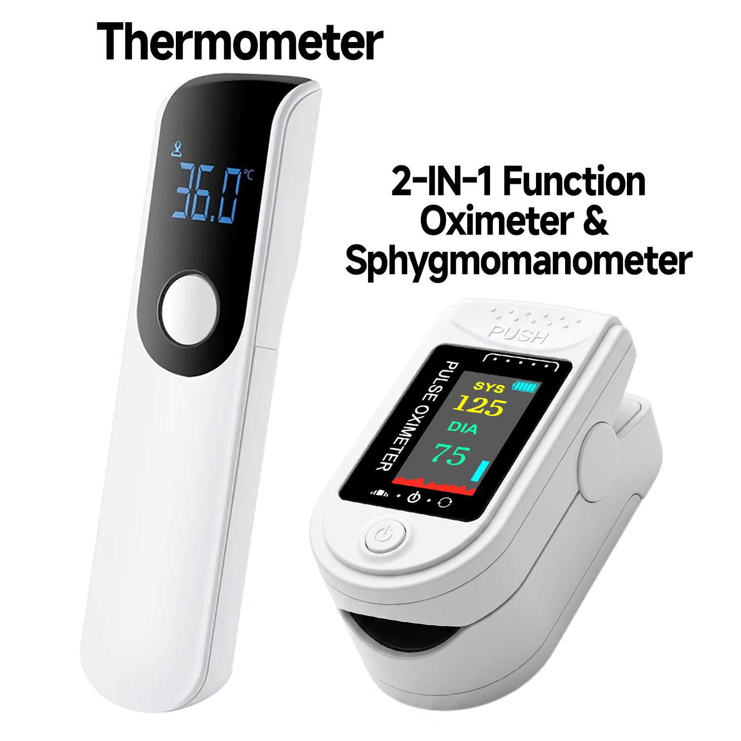 Pulse Oximeter - Mini Termômetro Médico para Medição de
