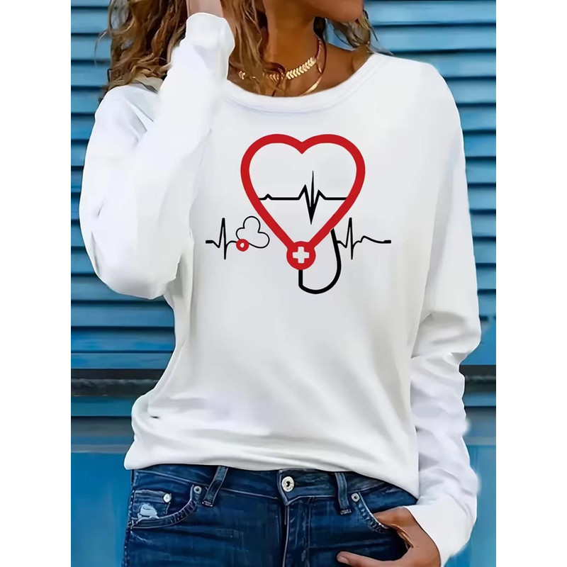 Stethoscope - Camiseta de manga comprida com estampa