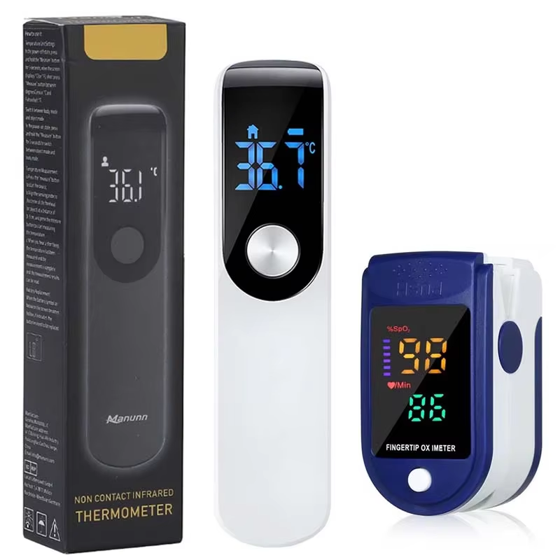 Pulse Oximeter - Termômetro infravermelho para febre, digital, lcd,